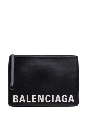 Balenciaga Pre-Owned 2016 Leather Ville Logo clutch bag - Black
