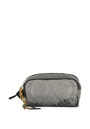 Diesel pendant zip nylon wash bag - Grey