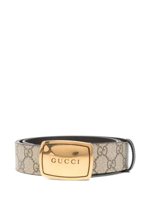 Gucci logo buckle print belt - Neutrals