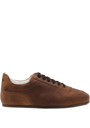 Moschino leather lace-up sneakers - Brown