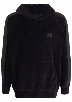 Needles logo embroidered hoodie - Purple