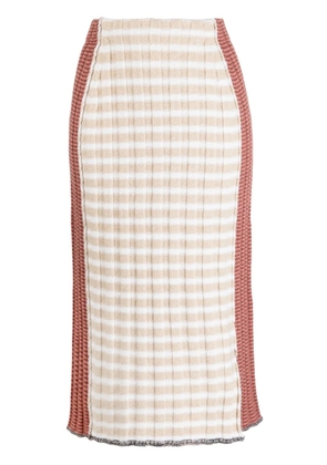 YANYAN KNITS check-print knitted skirt - Multicolour