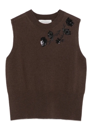 ERMANNO FIRENZE sequin-embellished wool vest - Brown