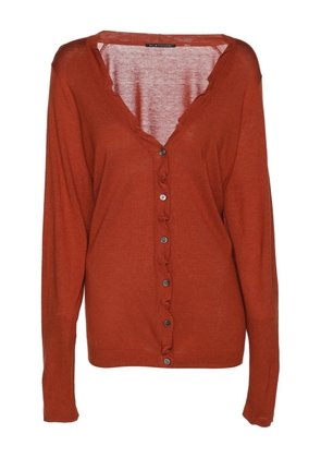 Elie Tahari V-neck knit long-sleeve cardigan - Orange