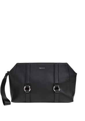 Alexander McQueen ring-detail clutch bag - Black