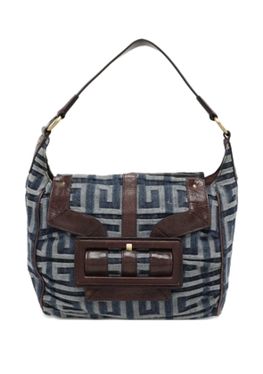 Givenchy Pre-Owned logo-pattern buckle-fastening shoulder bag - Blue