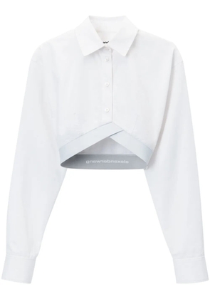 Alexander Wang logo-band cropped shirt - White