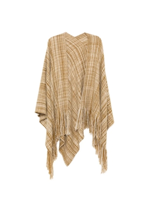 NORLHA handspun fringed cape - Neutrals
