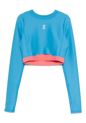 On train long-sleeves crop top - Blue