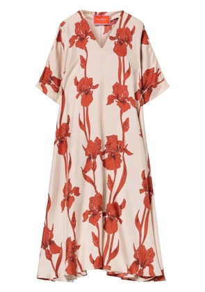 La DoubleJ floral-print midi dress - Neutrals
