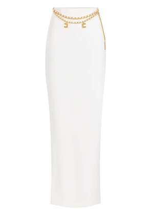 Elisabetta Franchi chain-detail crepe maxi skirt - White