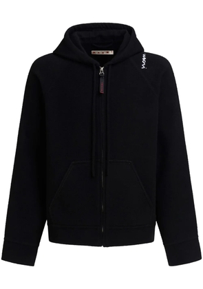 Marni logo-embroidered hooded jacket - Black
