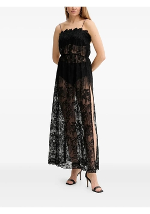Ermanno Scervino lace-embellished side-split dress - Black
