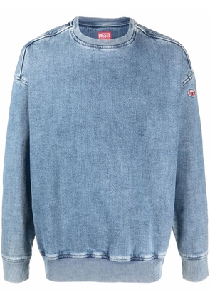 Diesel D-Krib washed-denim sweatshirt - Blue