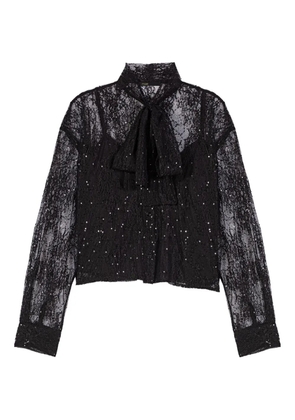 Maje sequinned lace shirt - Black