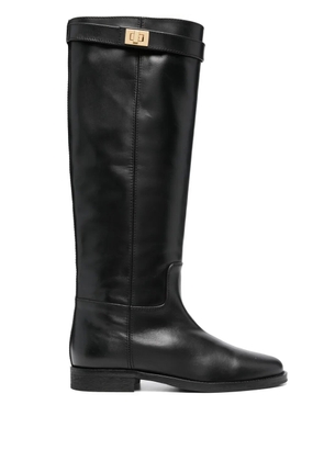 Via Roma 15 buckle-detail leather knee-high boots - Black