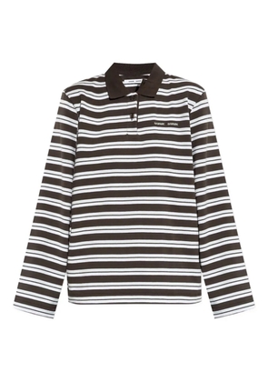 SAMSOE SAMSOE Sandover striped long-sleeve polo shirt - Brown
