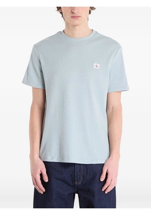 Calvin Klein waffle-knit crew-neck T-shirt - Blue