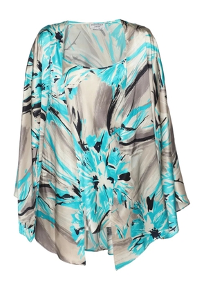Marina Rinaldi satin floral blouse - Neutrals