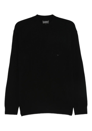 Emporio Armani ribbed crew-neck sweater - Black