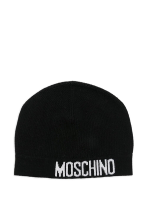 Moschino intarsia knit-logo beanie - Black