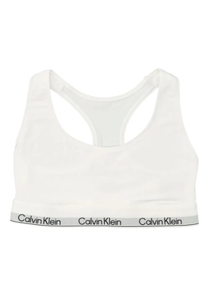Calvin Klein racerback logo bralette - White