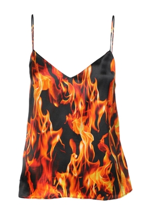 VETEMENTS flame-print top - Black