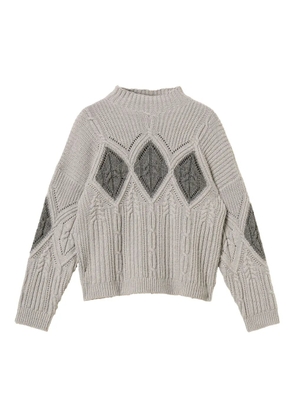TWINSET cable-knit intarsia jumper - Grey