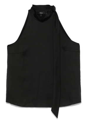 Theory textured-satin halter top - Black