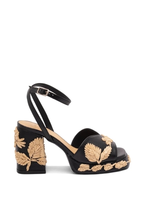 Castañer Vasilia floral-appliqué sandals - Black