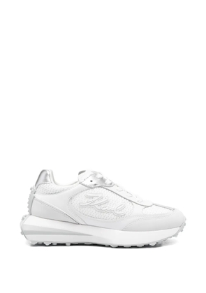 Karl Lagerfeld metallic panelled sneakers - White