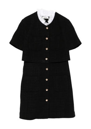 SANDRO button-detailed tweed mini dress - Black