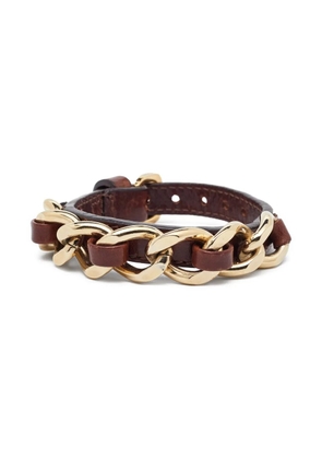Burberry Pre-Owned chain-detail leather bracelet - Brown