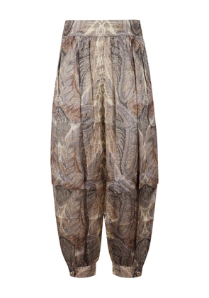 ZIMMERMANN Hypnotic paisley-pattern trousers - Brown