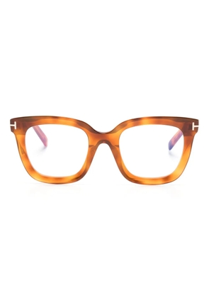 TOM FORD Eyewear tortoiseshell-effect square-frame glasses - Brown