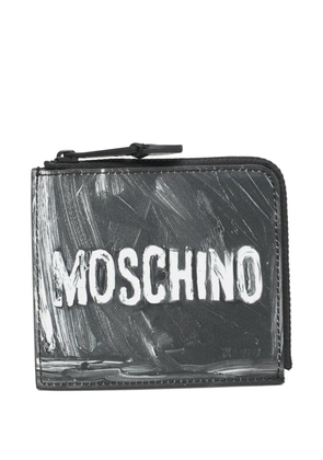 Moschino Pre-Owned logo leather coin purse - Black