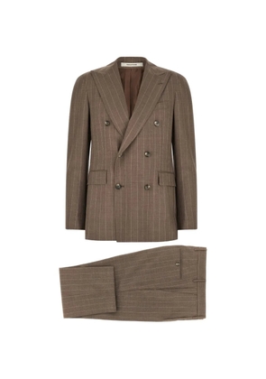 Tagliatore pinstriped double-breasted suit - Brown