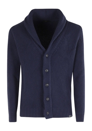Fay ribbed virgin wool cardigan - Blue
