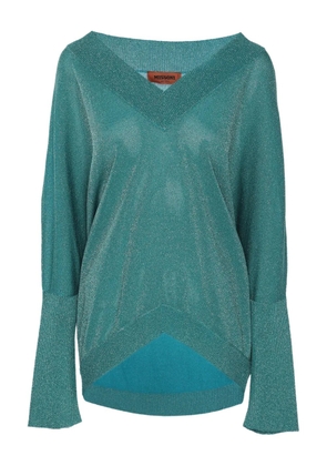 Missoni Pre-Owned knit V-neck top - Blue