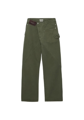 JW Anderson logo-patch twisted jeans - Green