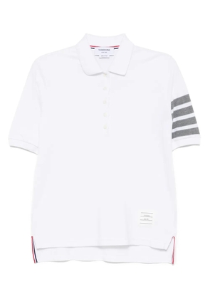 Thom Browne classic pique 4 bar short-sleeved polo top - White