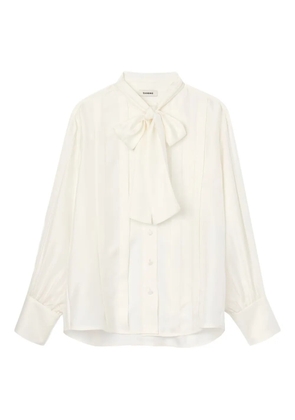 SANDRO tie-detail silk shirt - White
