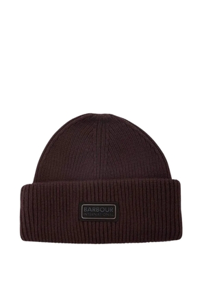Barbour International Craywell logo-patch beanie hat - Brown
