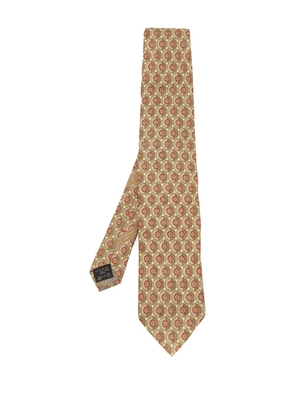 Ermenegildo Zegna Vintage hexagon-pattern silk tie - Neutrals