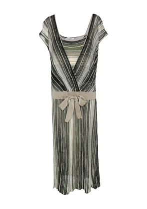 Marina Rinaldi striped-pattern midi dress - Green