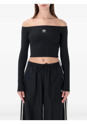 adidas off-shoulder long-sleeve T-shirt - Black