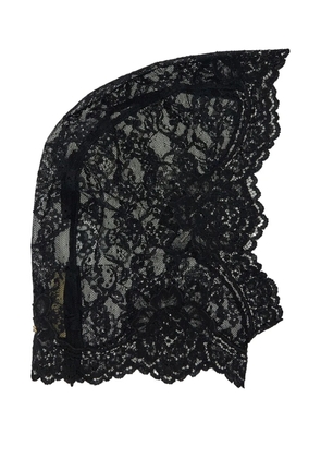 Valentino Garavani logo-detail floral-lace hood - Black