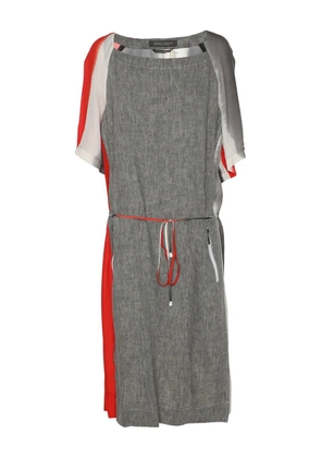 Marina Rinaldi drawstring silk dress - Grey