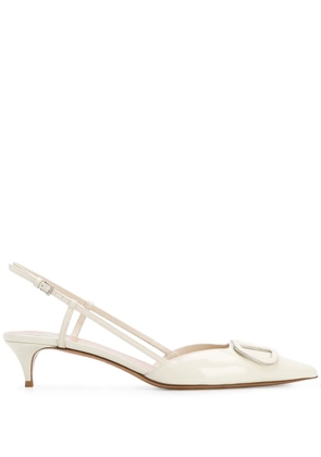 Valentino Garavani VLOGO 40mm slingback pumps - White