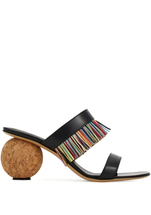 Ferragamo 75mm fringed sandals - Black